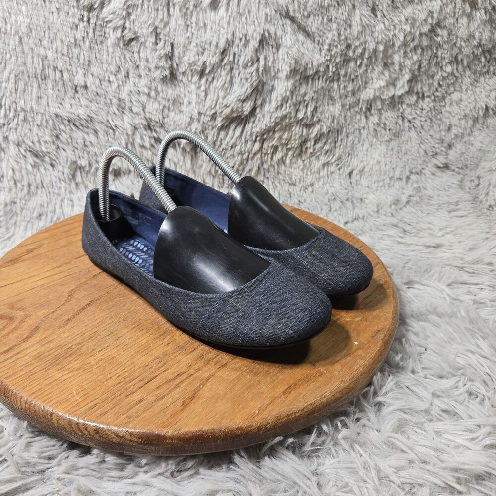 Time and Tru Fabric Upper Denim Style Flats Shoe Womens Size 8.5 Stylish Loafers